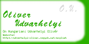 oliver udvarhelyi business card